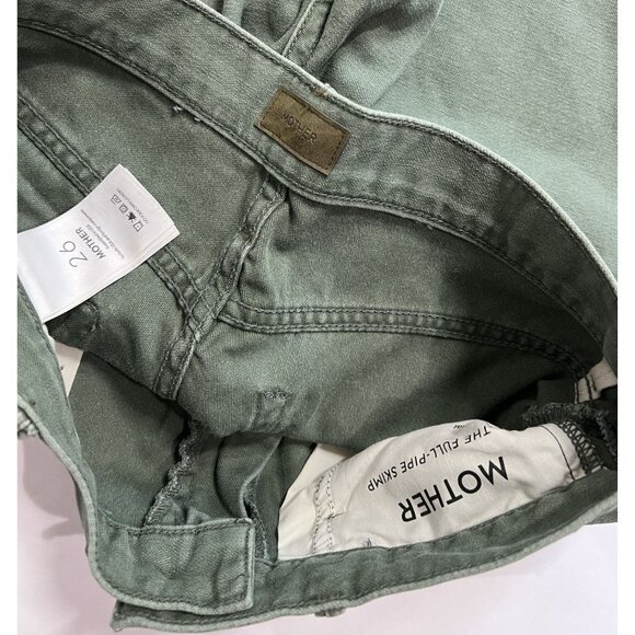 Mother The Full Pipe Skimp High-Rise Jeans In Green - Picture 5 of 5